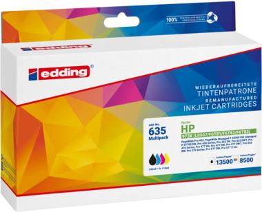 cartucce per stampante edding EDD-635 nero ciano magenta giallo compatibili con HP 973X (L0S07AE F6T81AE F6T82AE F6T83AE) set d