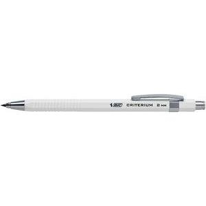 BIC Druckbleistift Criterium 2 mm, Minenstärke: 2,0 mm Kunststoffschaft, integrierter Minenspitzer, mit Clip, weiß - 1 Stück (942039)