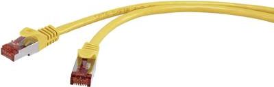 Renkforce RJ45 Netzwerk Anschlusskabel CAT 6 S/FTP 3 m Gelb mit Rastnasenschutz, vergoldete Steckkontakte, Flammwidrig (RF-3432098)