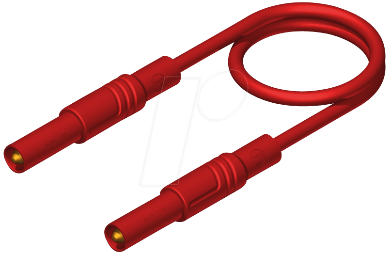 SKS Kontakttechnik Laborkabel ø 4 mm rot 200 cm 1 mm² CAT III (MLS SIL GG 200/1 red)
