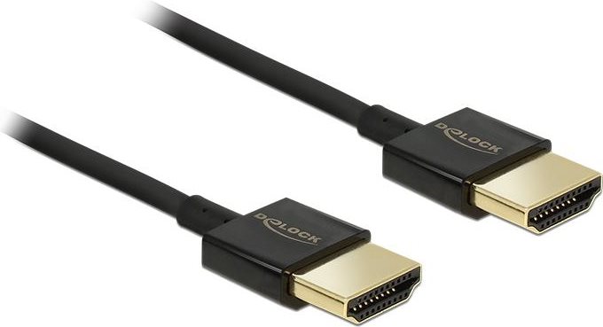 DeLOCK HDMI/HDMI, 4.5 m cavo HDMI 4,5 m HDMI tipo A [Standard] Nero (Delock Slim Premium - HDMI med Etherne)