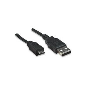 Manhattan USB2.0 Device Cable - USB-Kabel - USB Typ A, 4-polig (M) - 5-polig Micro-USB Typ B (M) - 5,0m (USB/USB2.0) - geformt - Schwarz (325691)