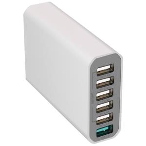 ROLINE - Netzteil - 60 Watt - 6 Ausgabeanschlussstellen (USB (nur Strom)) - auf Kabel: Europlug - weiß (19.11.1028)