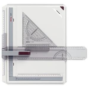 rotring Schnell-Zeichenplatte rapid A4 aus schlagfestem Kunststoff, Parallel-Zeichenschiene mit (S0232710)