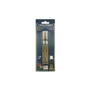 Securit Kreidemarker ORIGINAL SMALL, 2er Set Rundspitze, Strichstärke: 1-2 mm, in Blisterverpackung, - 1 Stück (BL-SMA100-V2-GD)