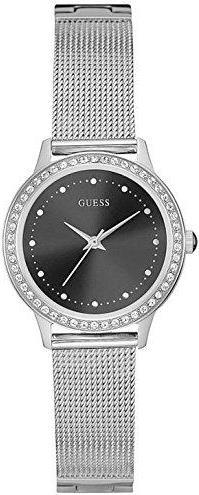 Guess LADIES DRESS, Armbanduhr CHELSEA Edelstahlgehäuse & -armband, ZB Schwarz (W0647L5)
