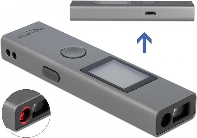 DeLOCK - Laser-Entfernungsmesser - 40,0m - Aluminium - Grau (64071)