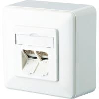 METZ CONNECT BTR IT CONNECT E-DAT design 8/8(8) AP - Wanddose - RJ-45 X 2 - Pure White, RAL 9010 - 2 Ports (1307440002-I)