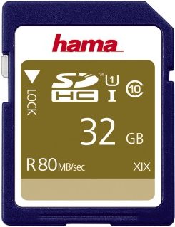 Hama 32GB SDHC Card, UHS-I Class 10, 80MB/s