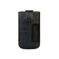 style for mobile Bugatti SlimCase leather Croco Size SL - Tasche für Mobiltelefon - Leder, Wildleder - Schwarz (07763)