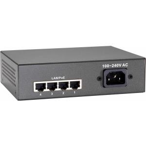 LevelOne FEP-0511W120 - Switch - 4 x 10/100 (PoE+, uplink) + 1 x 10/100 (Uplink) - Desktop - PoE+ (117 W) (FEP-0511W120)