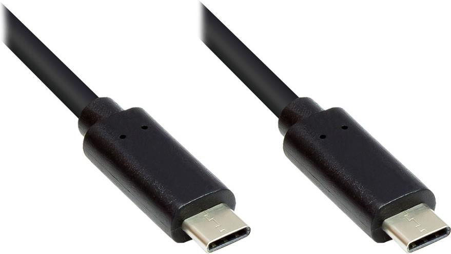 Lade- und Datenkabel USB 3.1 (Gen.1), USB-C Stecker beidseitig, CU, schwarz, 0,5m, Good Connections® (GC-M0112)