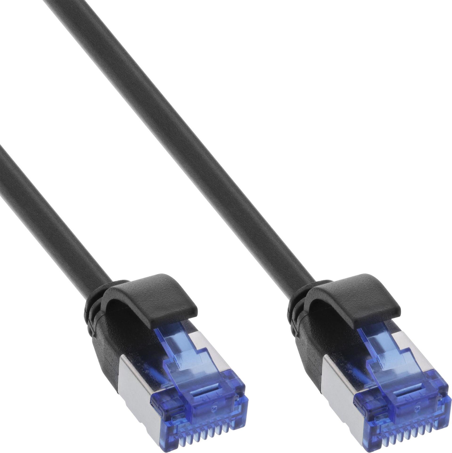 InLine Patchcord Slim Cat.6A S/FTP TPE (LSZH) PoE nero 2m