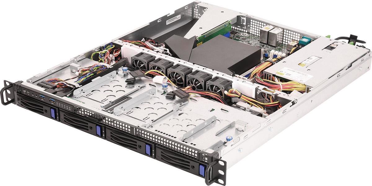 Asrock 1U4LW-X470 sistema barebone per server AMD Promontory X470 Socket AM4 Rack (1U) Nero, Grigio