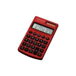 OLYMPIA LCD-1110 Taschenrechner rot 1zeilig 10Stellen-Display Wurzel Prozent GT Speicherfunktion Batterie-Solar-Betrieb (941901002)
