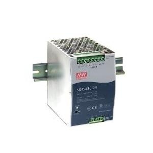 Mean Well SDR-480 series SDR-480-24 - Stromversorgung (DIN-Schienenmontage möglich) - Wechselstrom 115/230 V - 480 Watt - aktive PFC (SDR-480-24)