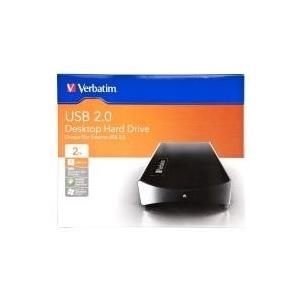 Verbatim External Hard Drive - Festplatte - 2 TB - extern (Stationär) - 3.5 (8.9 cm) - USB 2.0 - Puffer: 8 MB - Black Steel