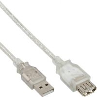 InLine® USB 2.0 Verlängerung, St/Bu Typ A, transparent, 1m (34610)