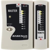 Tester per cavi Basetech BT-100 BT-100 Adatto per RJ-45, RJ-11