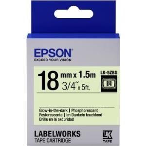 Epson LabelWorks LK-5ZBU - Etikettenband - Glow in the Dark - Rolle (1,8 cm x 1,5 m) 1 Rolle(n) - für LabelWorks LW-1000P, LW-400, LW-400L, LW-400VP, LW-600P, LW-700, LW-900P (C53S655015)