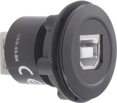 Conrad USB-Einbaubuchse Buchse, Einbau USB-03-BK USB-Buchse Typ B auf USB-Buchse Typ A Inhalt: 1 St. (92007P17)