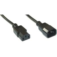 INLINE - Spannungsversorgungs-Verlängerungskabel - IEC 320 EN 60320 C13 - IEC 320 EN 60320 C14 - 1,0m - Schwarz (16631)