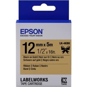 Epson LabelWorks LK-4KBK - Etikettenband - Schwarz auf Gold - Rolle (1,2 cm x 5 m) 1 Rolle(n) - für LabelWorks LW-1000P, LW-300, LW-400, LW-400VP, LW-600P, LW-700, LW-900P (C53S654001)