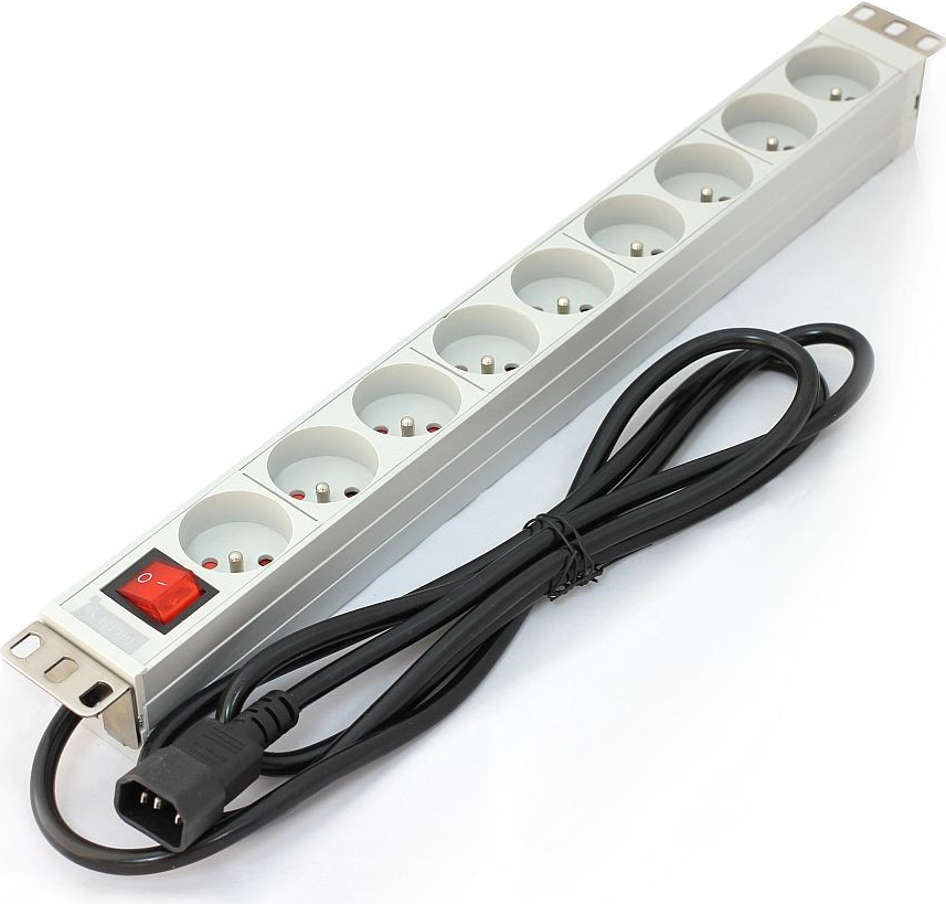 Digitus A-19-STRIP-4-IMP unità di distribuzione dell'energia (PDU) 9 presa(e) AC 1U Bianco