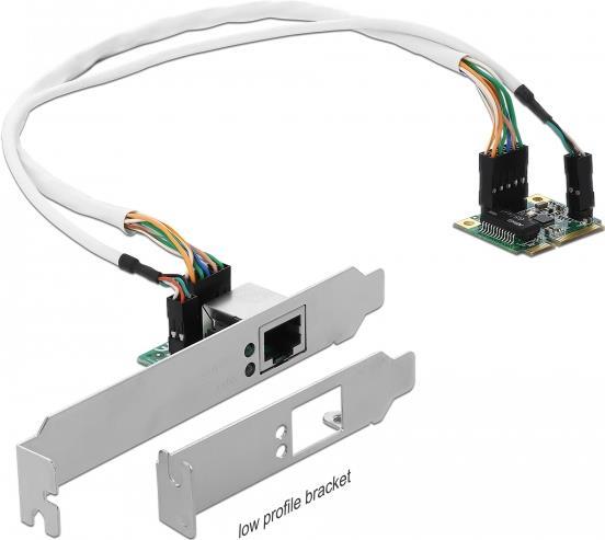 Delock Mini PCIe I/O PCIe di mezza dimensione 1 x Gigabit LAN a basso profilo