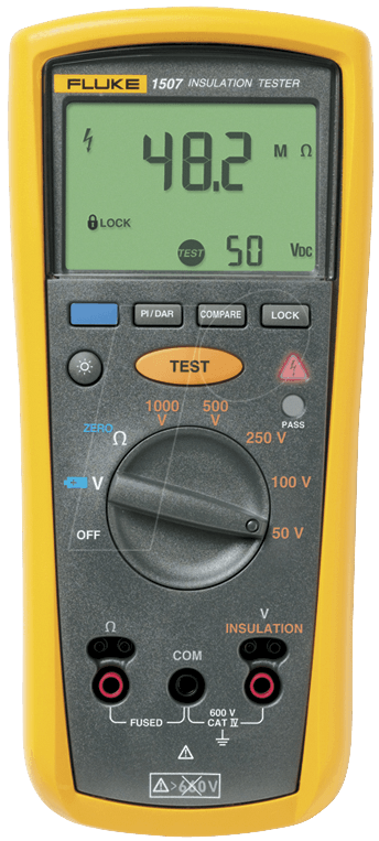 Fluke 1507 - Grau - Gelb - 600 V - 1 µF - 0,01 - 2000 MO - 20% - 0,5 s (2427890)