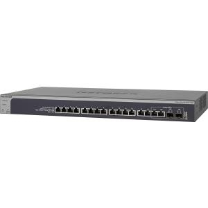 NETGEAR ProSAFE XS716T - Switch - L3 Lite - Smart - 16 x 10GBase-T + 2 x 10 Gigabit SFP+, gemeinsam genutzt - Desktop, an Rack montierbar (XS716T-100NES)