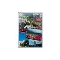 FRANKEN Plakatrahmen DIN A4, 25 mm Rahmenprofil silbereloxierter Aluminium-Klapprahmen, Kunststoffecken (BS0701)