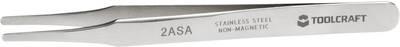 TOOLCRAFT Edelstahl Pinzette 2ASA flach rund gerade 120 mm Ausführung Flach rund gerade 1179082 (1179082)