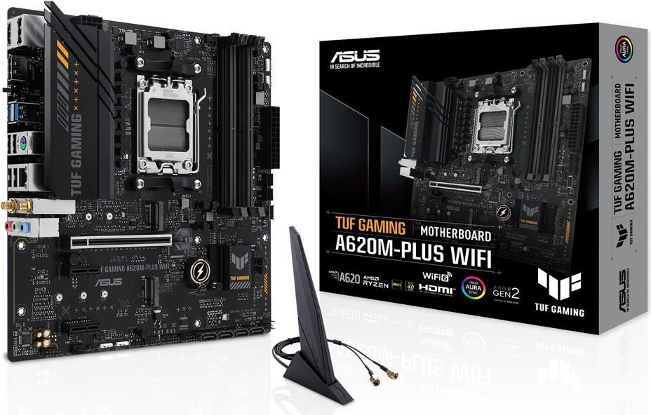 ASUS TUF GAMING A620M-PLUS WIFI AMD A620 Socket AM5 micro ATX (ASUS Mainboard TUF Gaming A620M-Plus WiFi - Socket AM5 - AMD)