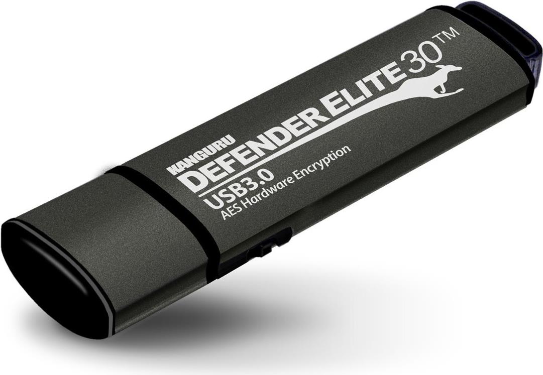 Kanguru Defender Elite30 - Chiavetta USB - crittografata - 512 GB - USB 3.2 Gen 1 - Nera - Conforme TAA (KDFE30-512G)