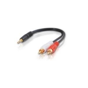 C2G Value Series Y-Cable - Audio-Adapter - 26 AWG - Mini-Phone Stereo 3,5 mm (M) - bis - RCA (M) - abgeschirmt - Schwarz (80132)