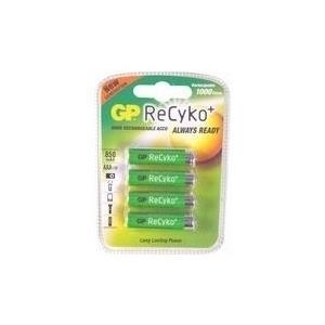 GP ReCyko+ Akku, AAA, NiMH, Micro, 4er Blister 800 mAh, Vor-aufgeladene Akkus mit extrem geringer Selbstentladung (12585AAAHCB-UC4)