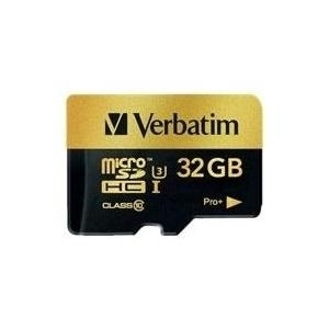 Verbatim PRO+ - Flash-Speicherkarte (microSDHC/SD-Adapter inbegriffen) - 32GB - UHS Class 3 / Class10 - microSDHC UHS-I (44033)