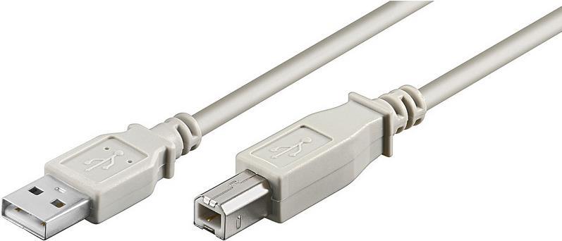 USB 2.0 Hi-Speed Kabel A Stecker - B Stecker grau - Länge: 0,50 m (77020)