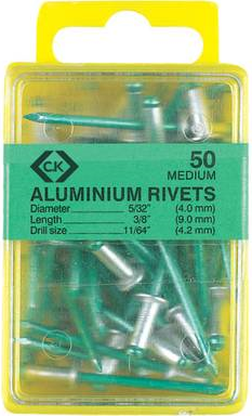 C.K. T3819A 615 Blindniete ( ASPED) 48 mm x 12 mm Aluminio in alluminio 40 PCS (T3819A 615)