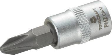 Toolcraft Steckschlüssel-Einsatz 6,3 mm (1/4) mit Kreuzschlitz-Bit PH2 Länge 37 mm
