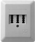 ZE KOMMUNIKATIONSTECHNIK 3x6 Standard - Wanddose - TAE-NFN - Pearl White, RAL 1013 - Abdeckung mit einer Aussparung