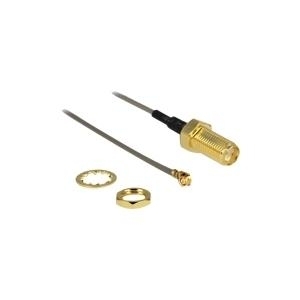 Delock Cavo antenna SMA jack per l'installazione su MHF I plug 1.37 20 cm lunghezza filettatura 10 mm