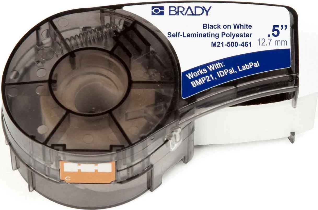 Brady M21-500-461 - Bianco - Poliestere - Trasferimento di calore - Acrilico - Permanente - Opaco (110932)