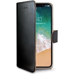 CELLY WALLY900 - Flip-Hülle für Mobiltelefon - Kunstleder - Schwarz - für Apple iPhone X (WALLY900)