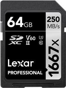 Lexar Professional SDXC UHS-II Memory Card 64GB 250MB/s