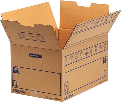 Fellowes SmoothMove Standard Moving Box 27x32x47 cm (39 L) - Scatola portaoggetti - Naturale - Rettangolare - Cartone - Fantasi