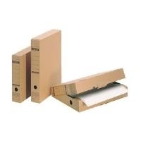 LEITZ Archiv-Schachtel, mit Verschlusslasche, A3, Wellpappe natron, mit Natronpapier kaschiert, für Zeichnungen, Pläne (6085-00-00)