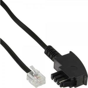 InLine - Telefonkabel - TAE-F (S) bis RJ-11 (S) - 20,0m - Schwarz (18920)