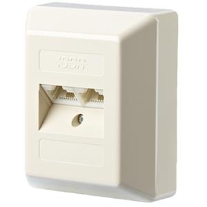 METZ CONNECT BTR IT CONNECT IAE 2x8(4)R AP - Wanddose - RJ-45 X 2 - Pearl White, RAL 1013 - 2 Ports (130040001-I)